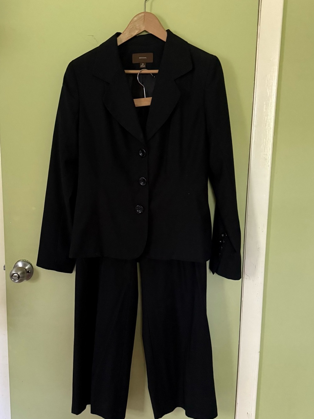 Merona Black Women's Blazer with subtle pinstripe pattern